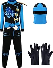 Katara 1771 – Children's Ninja Costume, Various Sizes – Green, Red, Blue, White, M (122/128/134)
