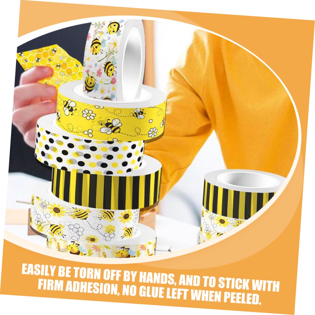 NUOBESTY 60rollen Washi Tape Mit Bienenmuster Dekoratives Klebeband Für Scrapbooking -handwerk Und Planer Vielseitige Haftende Tape Kreative Projekte