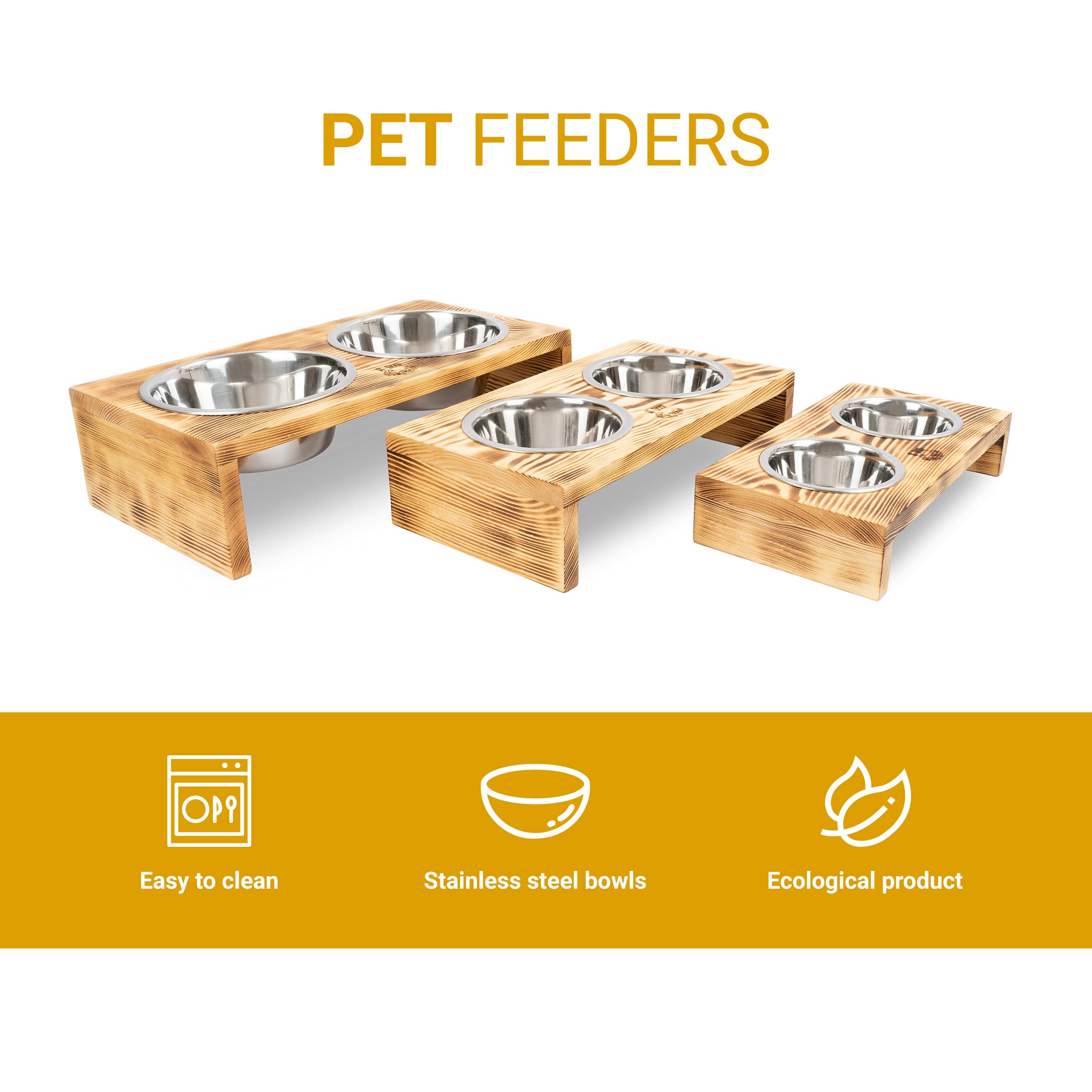 Mangiatoia per cani e gatti Comodità di mangiare Bel design Prodotto naturale ed ecologico Facile da pulire 35x18x7 cm Piccolo