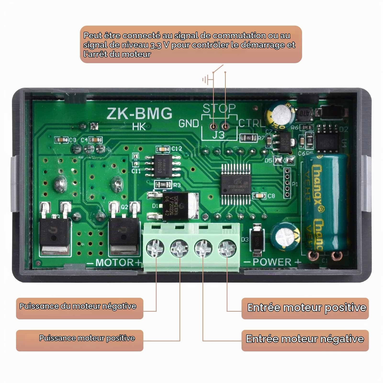 Régulateur de vitesse PWM DC 12V 24V 60V 500W Contrôleur de vitesse de moteur Régulateur de contrôle de vitesse de moteur électrique avec module de pilote de générateur de signal PWM