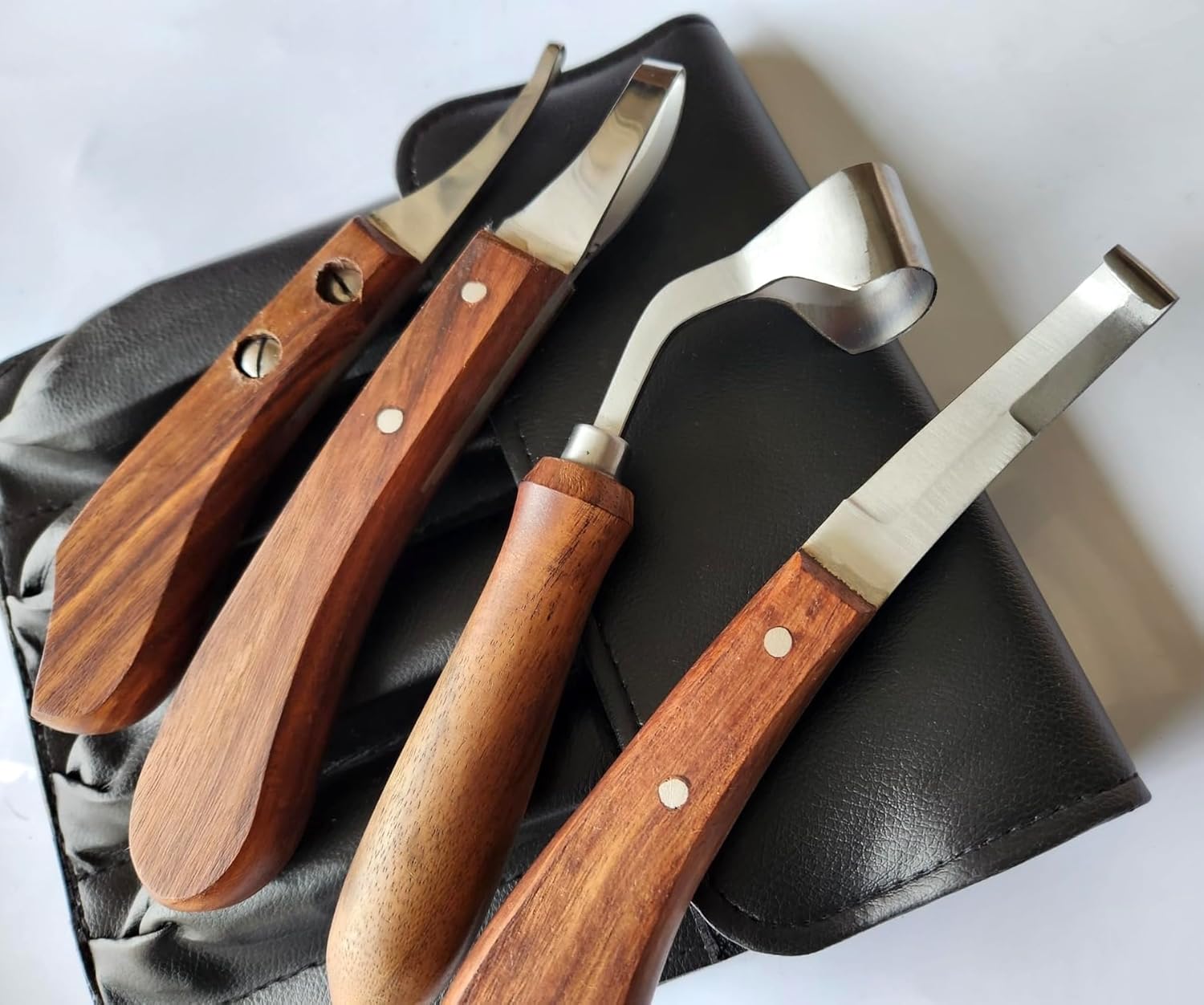 Horse Farrier Tool 4-Piece Horse Equine Farrier Hoof Grooming Shoe Care Tool Kit w/Carry Bag