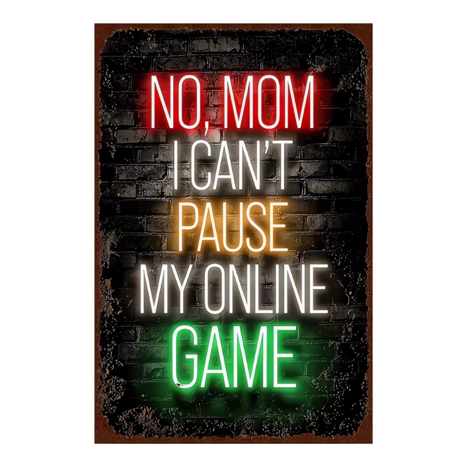 peiyeety 12x8in Neon Game Sign – Metal Gaming Signs for Wall Game Room Wall Decor & Gamer Room Accessories and Decor
