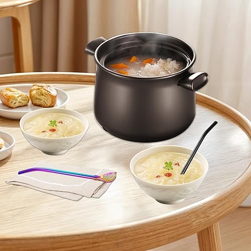 Miniatura 7 de Paquete de 4 cucharas de filtro de paja de acero inoxidable extraíbles y 4 cepillos de limpieza, pajitas de yerba mate, bombilla, palitos