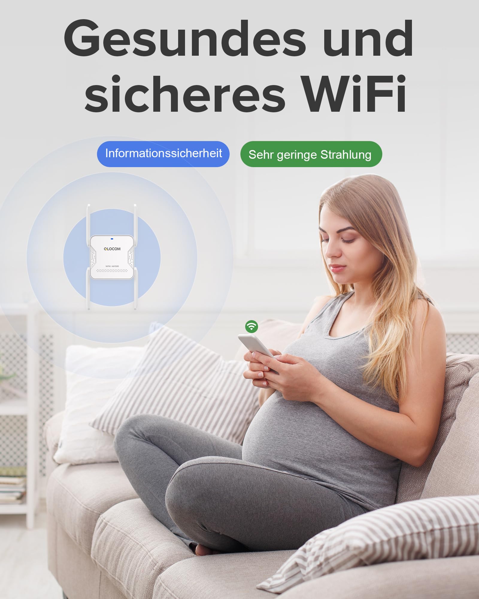 2026 Neuestes AX1500 WLAN Verstärker WiFi 6 WLAN Repeater, DualBand 5.8GHz & 2.4GHz Internet Booster, WiFi Repeater kompatibel zu Allen WLAN Geräten, Ethernet Port