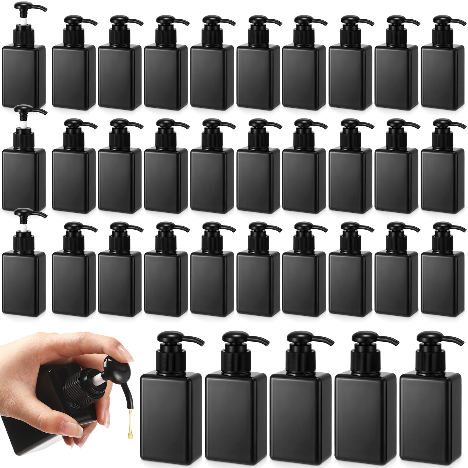 Domensi 3.4 oz Empty Refillable Pump Travel Bottles, PETG Plastic