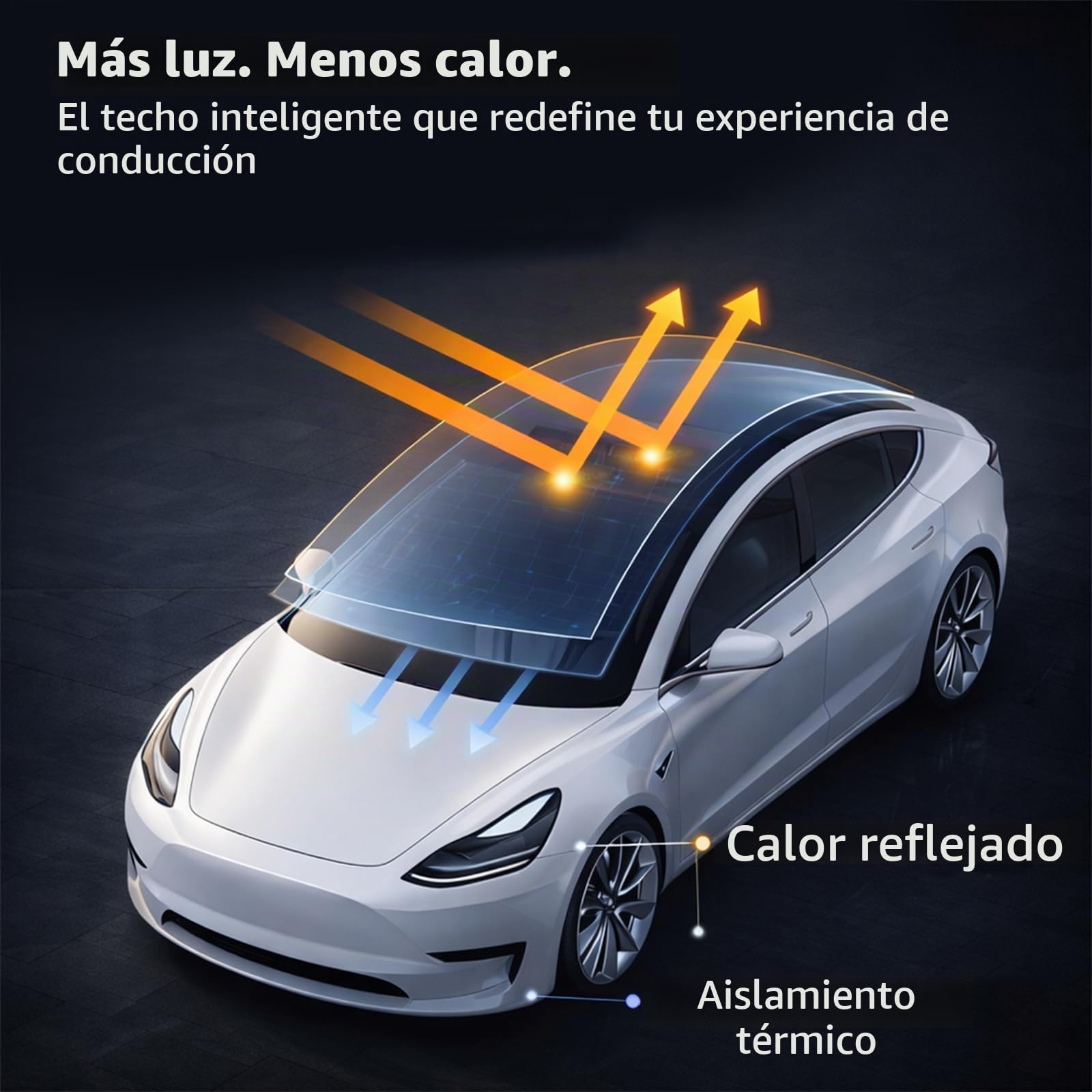 Tesla Model Y Highland 2024 2025 Parasol Coche Delantero, Parasol para Techo sin flacidez, Aislamiento y Reflexión Integrados Parasol Interior, Protección UV, Mantener Fresco (Model Y)