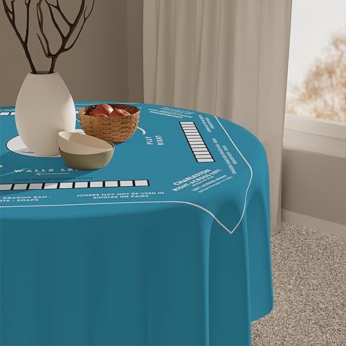 Miniatura 8 de Tapete de mesa Mahjong con reglas, ideal para principiantes para aprender a jugar. Tamaño 55 x 55, cubierta de mesa Mahjong, mantel Mahjong