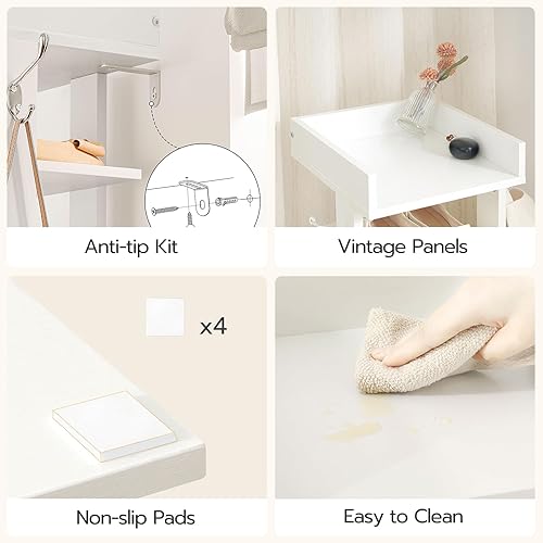 Miniatura 6 de HOOBRO Zapatero vertical, organizador de zapatos de 7 niveles con ganchos, zapatero estrecho para 7 pares, ahorro de espacio, estable y fuerte, para