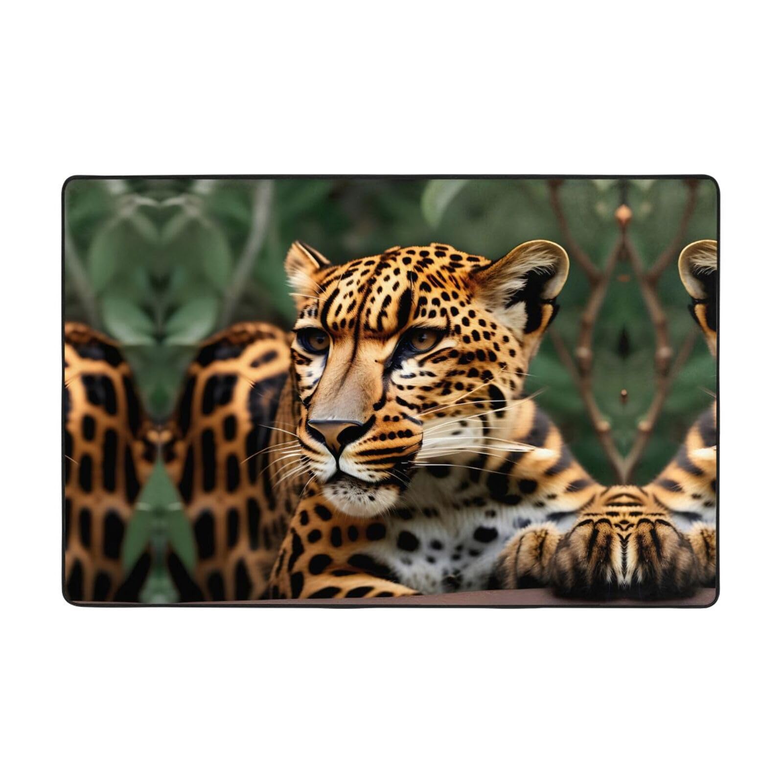 Tapis imprimé léopard pour salon chic et décoration moderne de maison