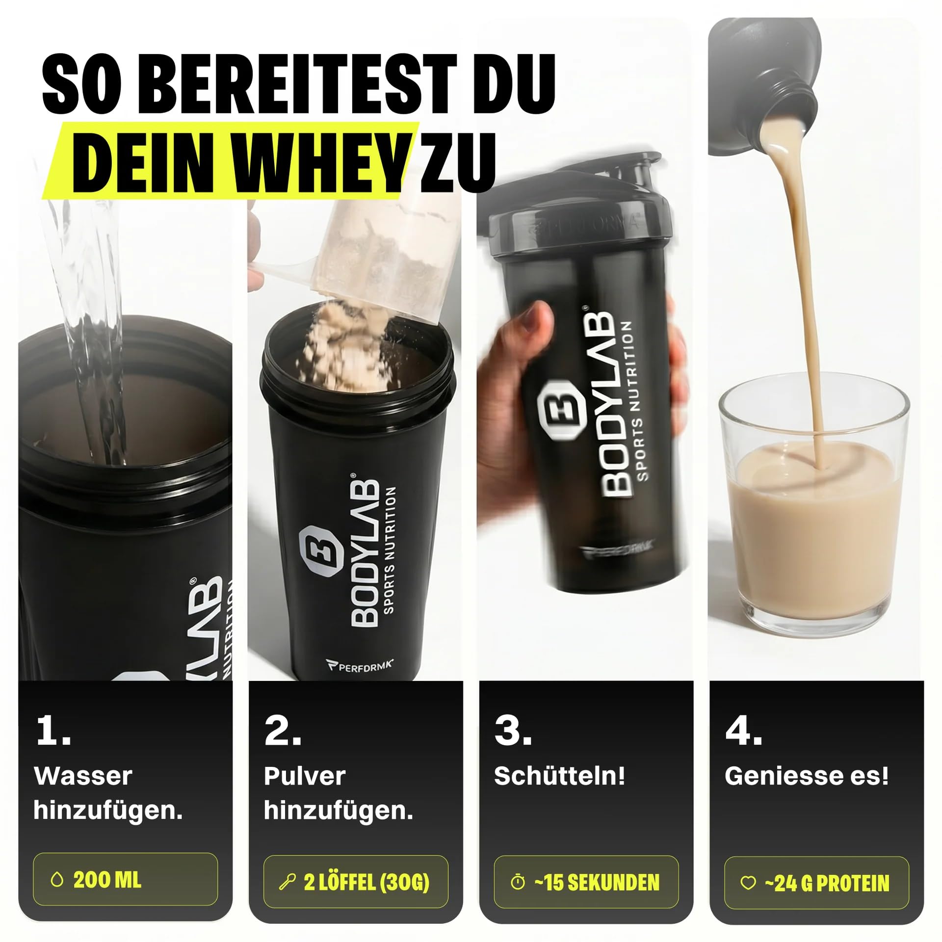 Bodylab24 Whey Protein Pulver, Vanille, 2kg