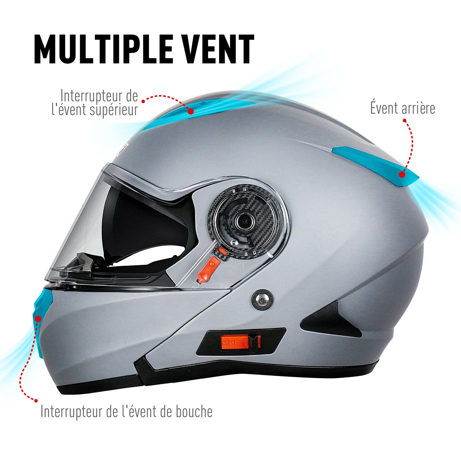 Casque de Moto intégral, Casque Modulable Moto ECE 22.06 Homologué pour Femme Homme Adultes