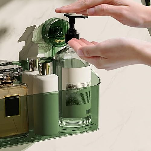 Miniatura 4 de Carrito de ducha extraíble con ventosa fuerte, extraíble de secado rápido, fácil limpieza, drenable, cesta de ducha a prueba de óxido, Atrovirens S