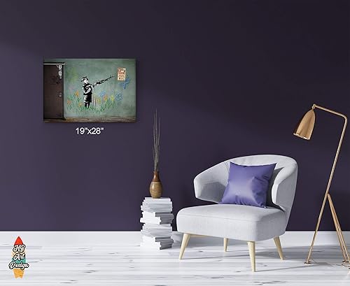 Miniatura 3 de HB Art Design Banksy Wall Art Canvas Print Child Soldier Bearing a Machine Gun from Los Angeles Artwork Living Room Dorm Room Office Wall Art Home