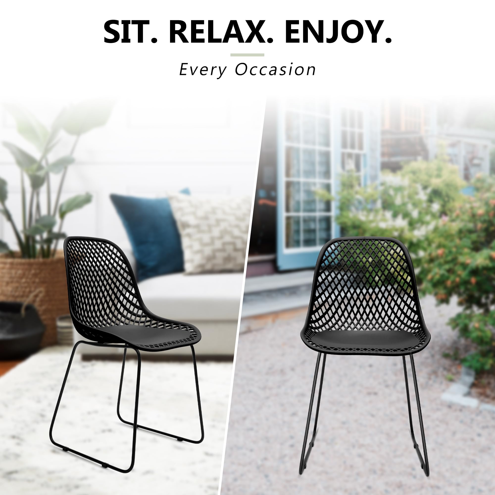 Amazon.com - Xdeco Contemporary Dining Chair Set, Armless Shell