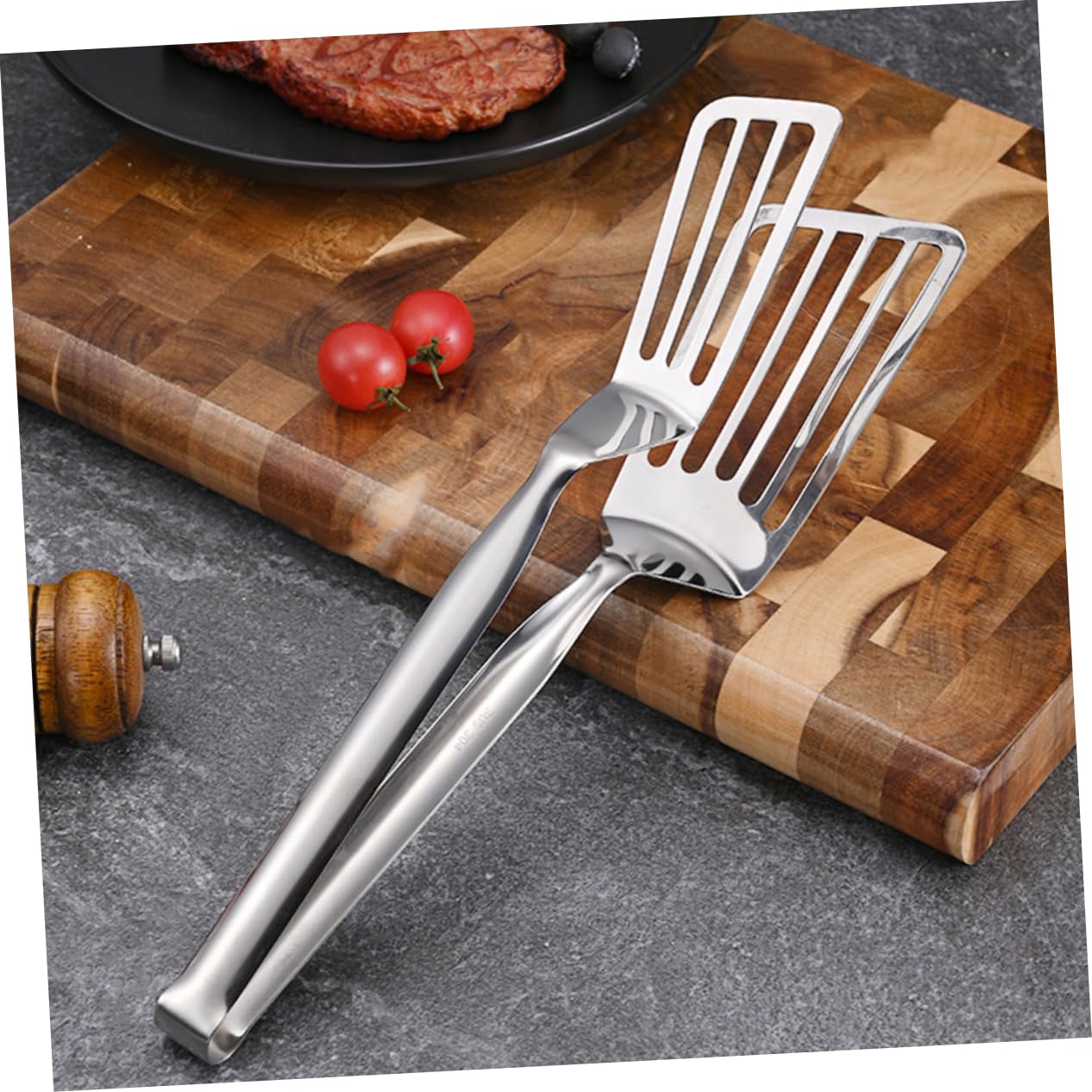 MAGICLULU 4 Stück Gebratener Fisch Mit Umdrehbarem Fischspatel Klemmzange Gadget Kochschaufel Küchenutensilien Umdrehbarer Pfannenwender Pfannkuchenwender Aus Edelstahl 304