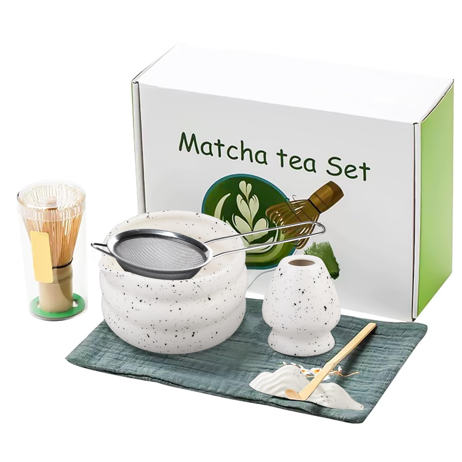 Servizio Matcha Premium 7 pezzi: servizio da tè matcha giapponese completo con ciotola per matcha in ceramica, chasen Servizio tradizionale per la preparazione del matcha giapponese (viola)