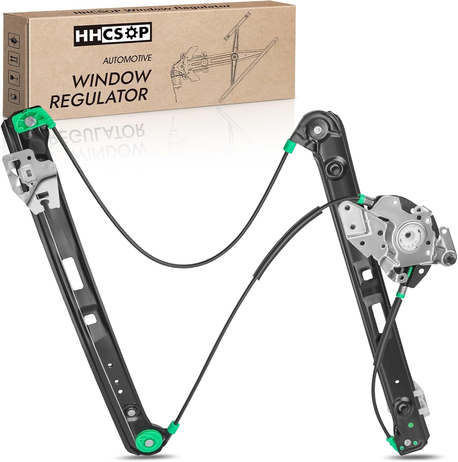 Front Left Driver Side Power Window Regulator Without Motor Replacement for BMW 323i 325i 325xi 328i 330i 330xi E46 1999 2000 2001 2002 2003 2004 2005, 740-484