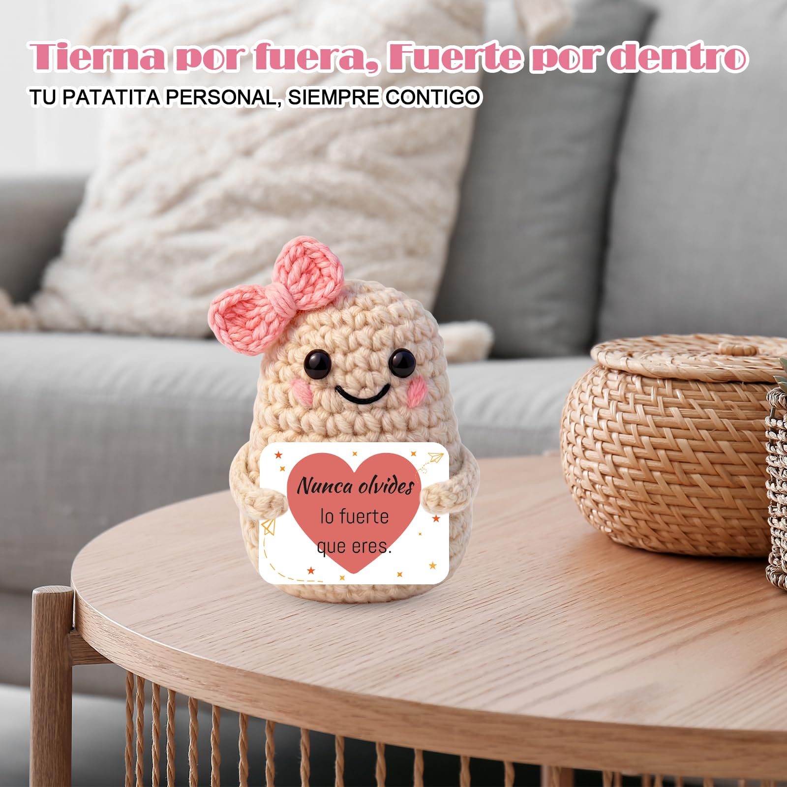 Szhhrxi Regalo Madre - Muñeco de Patata con Energía Positiva – Amuleto de la Suerte Hecho a Mano con Tarjeta Motivadora | Regalo Dia de la Madre, Regalos Mamá cumpleaños - Gifts for Mom (Patata) — view 5