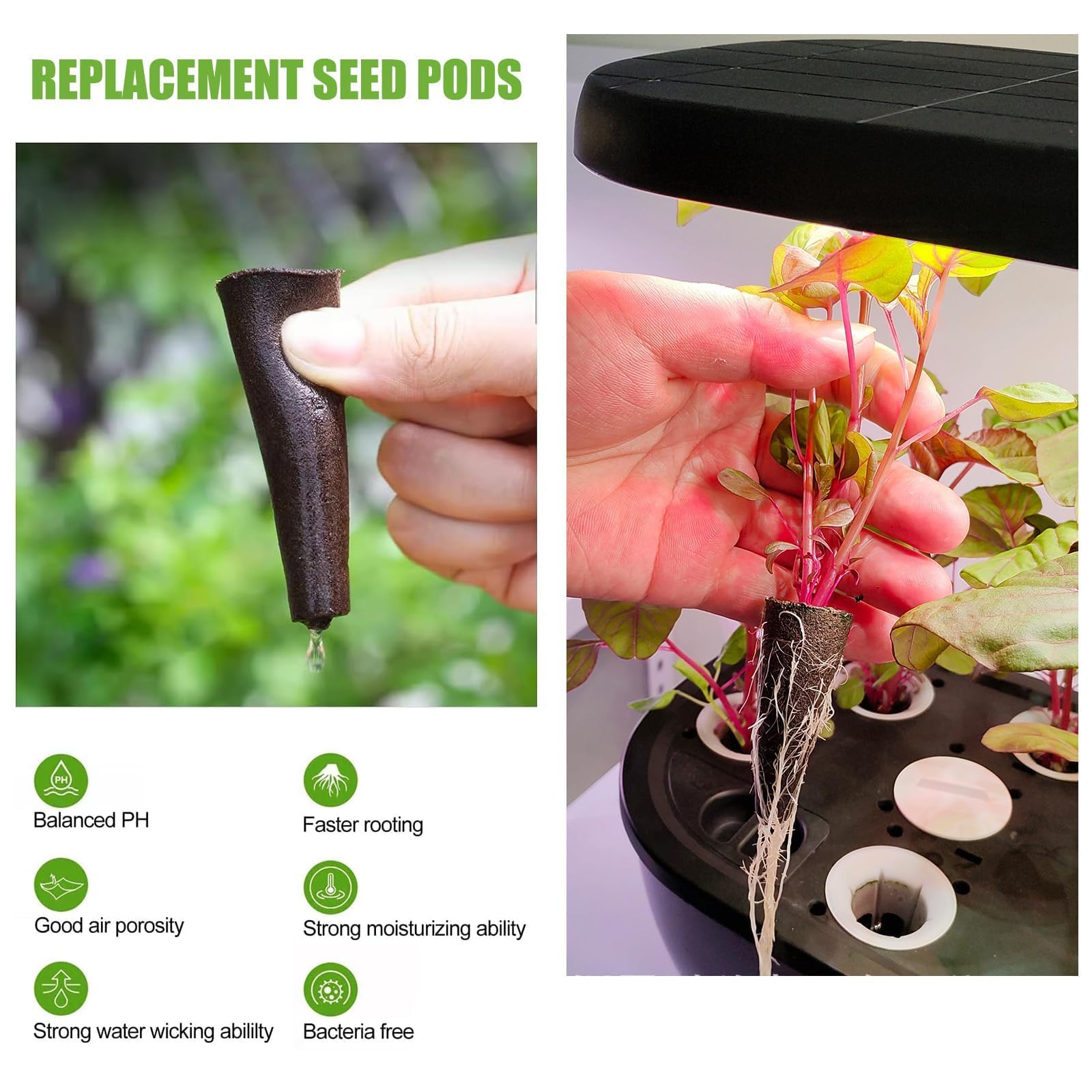 TSKDKIT 30 Esponjas De Repuesto para Cultivo, Esponjas De Crecimiento para Sistema De Cultivo De Plantas, Esponjas De Turba Orgánicas De Repuesto para Jardín Hidropónico Interior