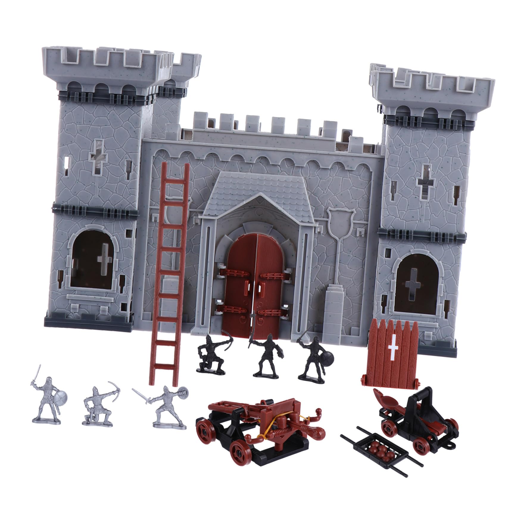 Milisten Castillo de Juguete para Niño Soldados Antiguos y Caballeros, Modelo Ensamblado para Construir, Juego Educativo de Escenas DIY para Niños
