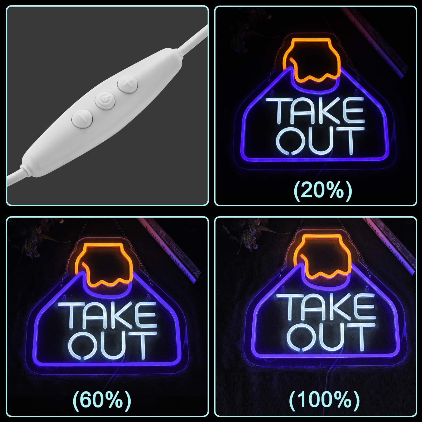 Amazon.com: JOMOBUTY Take Out Neon Sign for Business Carry Out
