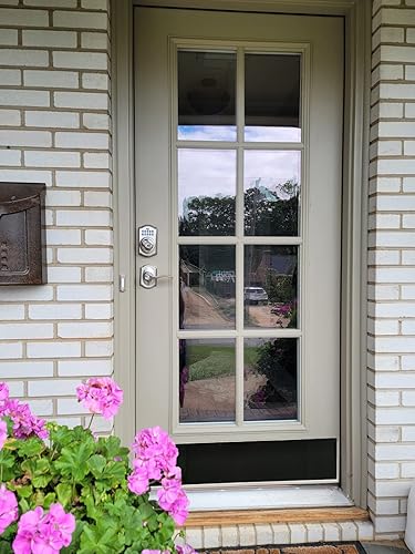 Miniatura 5 de GALOFAY Placa de puerta de 10 x 34 pulgadas, protector de placas decorativas de acrílico negro mate para puertas delanteras de 36 pulgadas, grosor