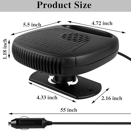 Miniatura 7 de Calentador de automóvil, ventilador de calefacción y refrigeración rápida para descongelar, desempañador, parabrisas de automóvil, calentadores