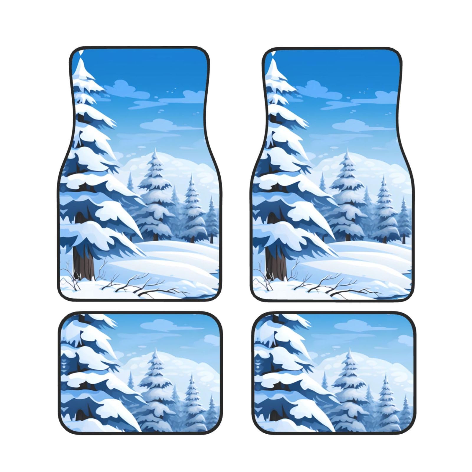 Tapis de sol voiture dessin animé paysage d'hiver pour vos trajets