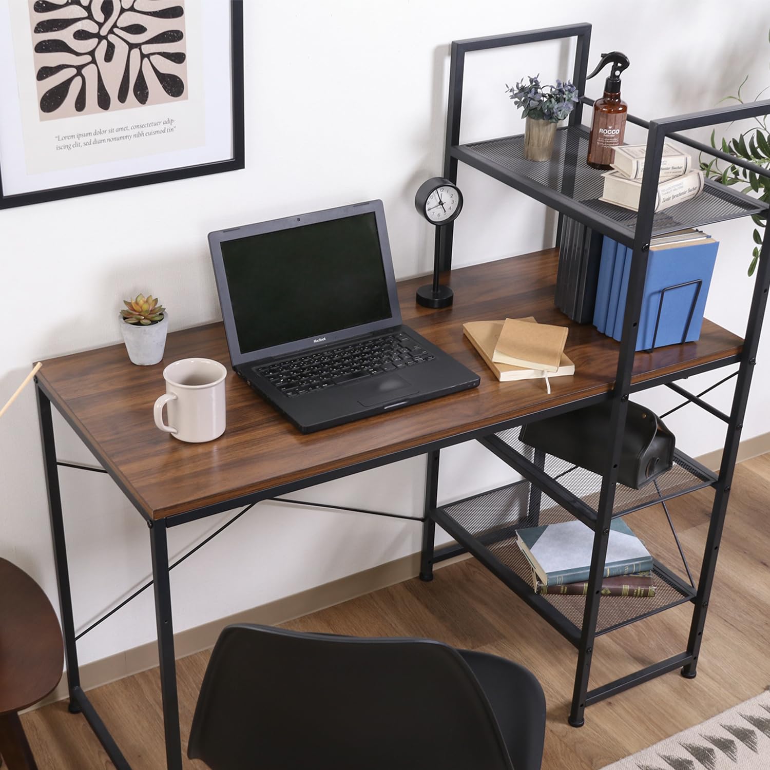 Amazon.co.jp: 不二貿易 ラック付きデスク パソコンデスク 幅110×奥行