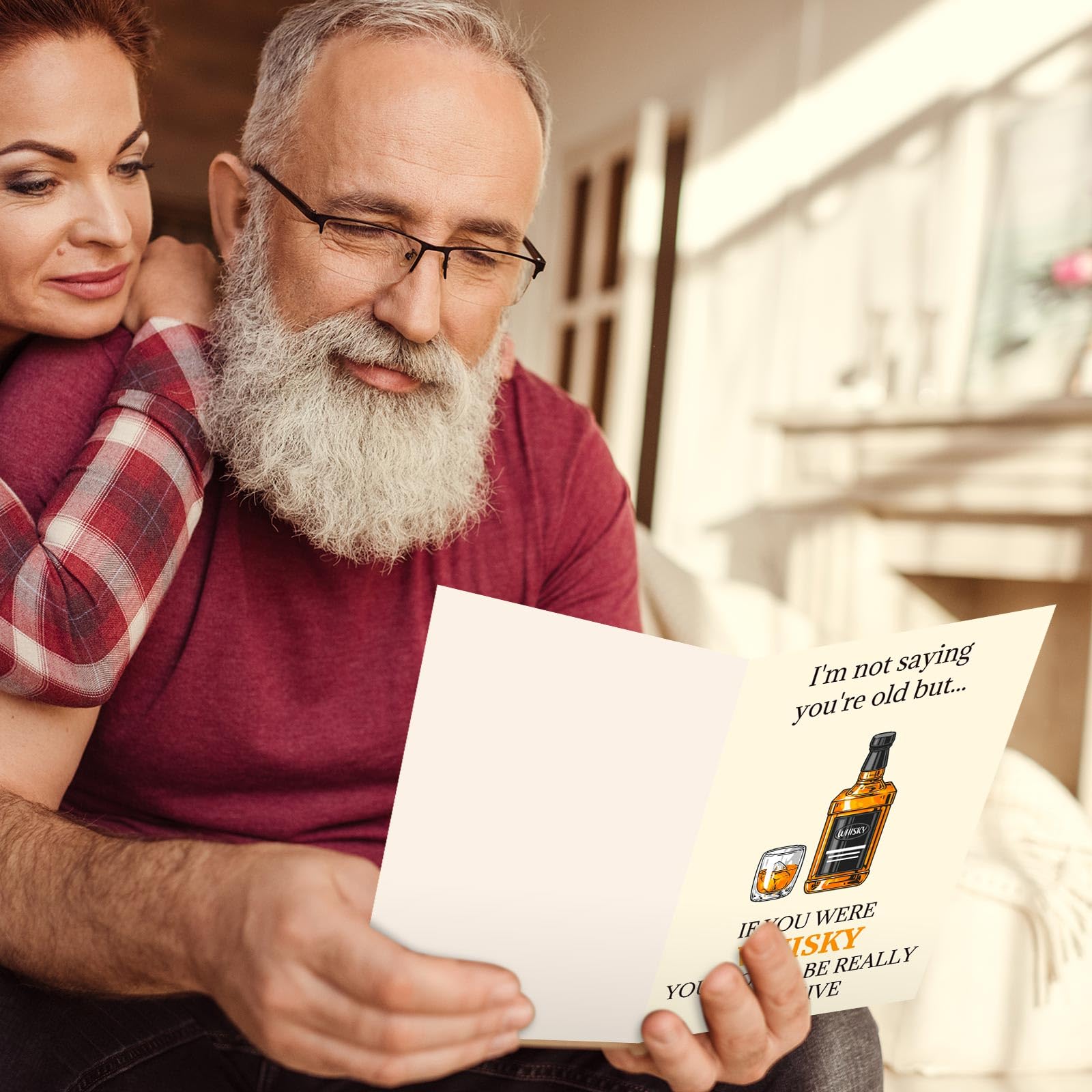 Funny Whiskey Birthday Cards For Men - Rude Humorous Cards For Dad, Brother, Son 30th-70th