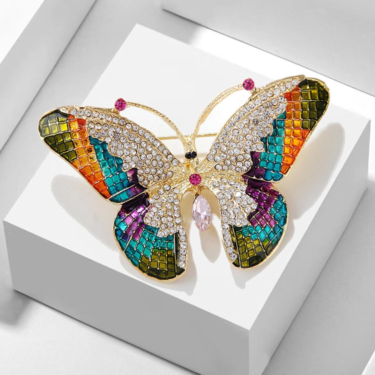 Butterfly Brooch Pin Rhinestone Brooches and Pins for Women Elegant Crystal Butterfly Gifts Fashion Jewelry Gift for Mother Wife Friends Sisters - Image 3