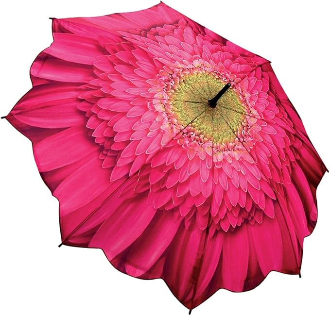 Pink Gerbera Daisy Flower Umbrella Folding Compact Art