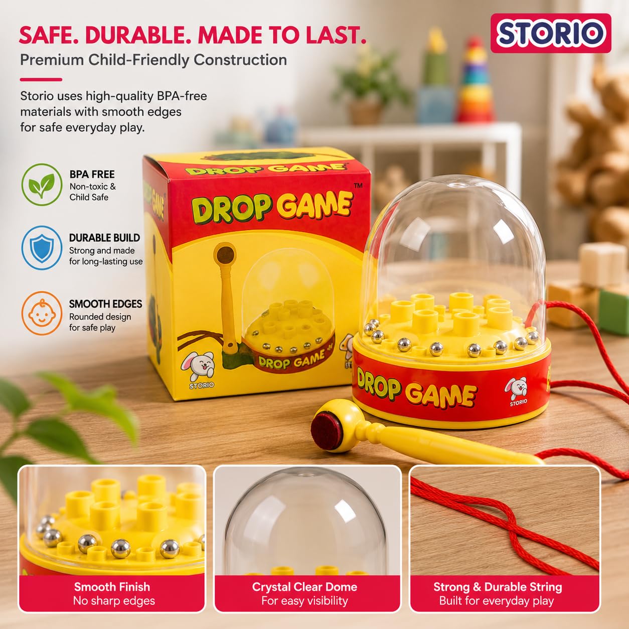 Storio Drop Puzzle Game for 5+ Years Fun and Innovative Drop Game for Little One (Multicolor), 2-5 Year