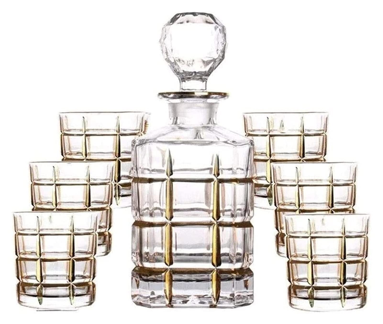 Dekanter, Whiskey-Dekanter, Wein-Dekanter, 7-teiliges Set, Whiskey-Dekanter, Kristallglas, Gläser, Rotweinflasche
