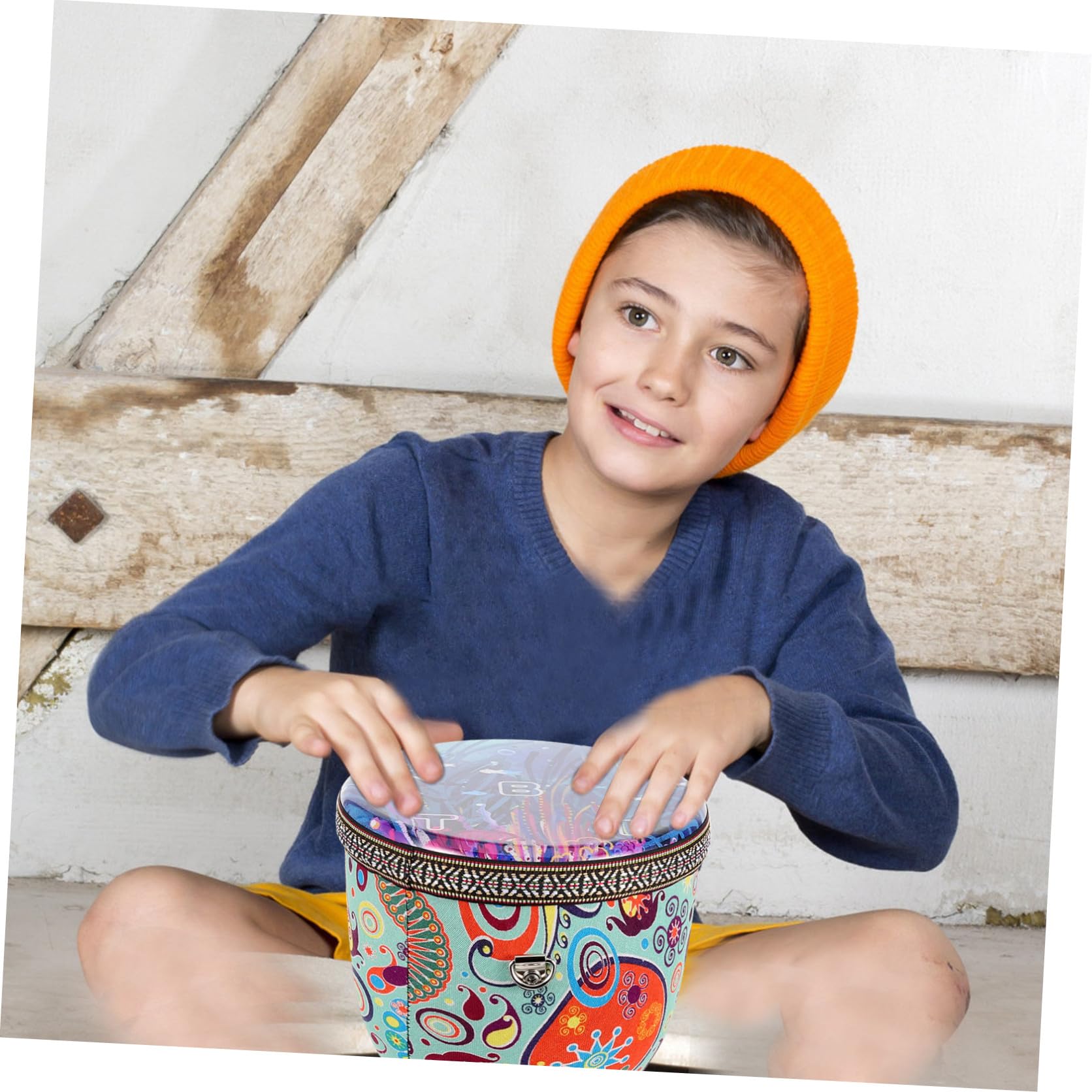 Djembé Africano de 8 Pulgadas para Adultos y Niños Principiantes | Pvc Ligero y Portátil, Patrón Único de Varios Estilos, Uso Versátil para Percusión y Tamborilear Estilo Aleatorio