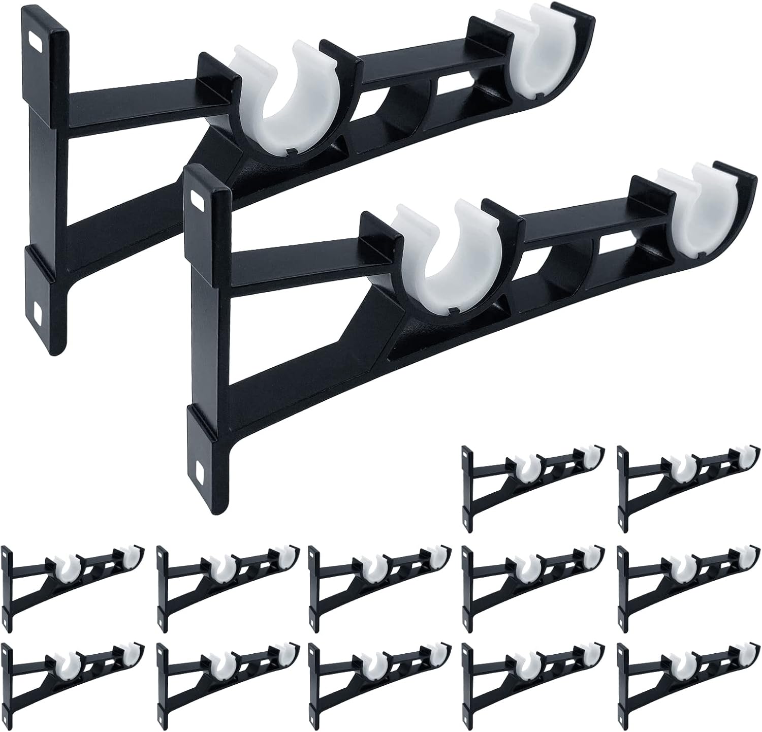 Curtain Rod Brackets, Double Rod Curtain Holders for 1 Inch