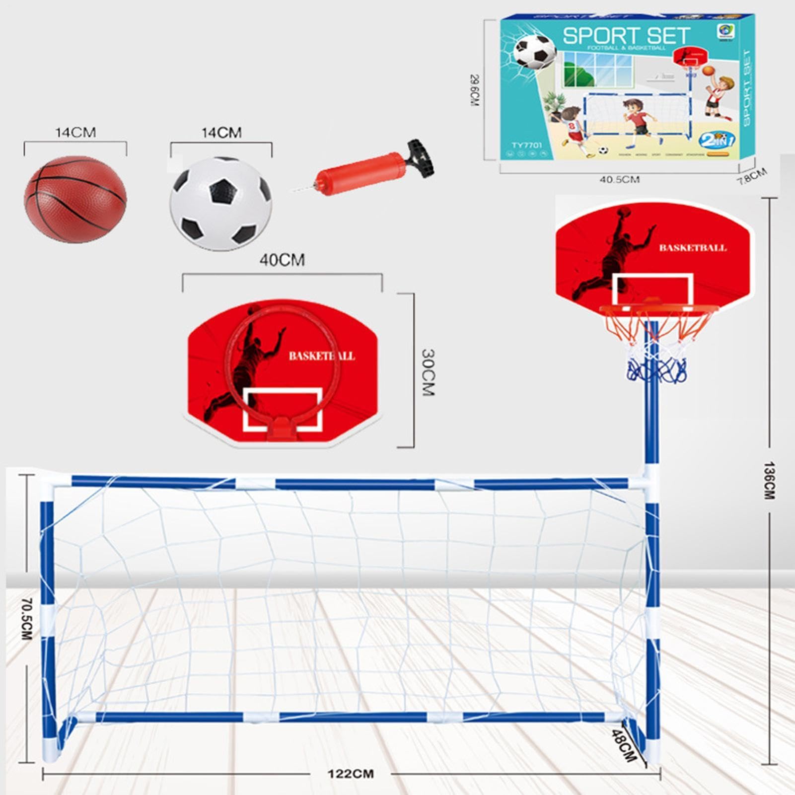 Obręcz do koszykówki halowa,Centrum sportowe dla dzieci 2 w 1 | Prezent urodzinowy Zabawka dla 3 4 5 6 7 8 9 lat Chłopcy Dziewczęta, prezenty świąteczne