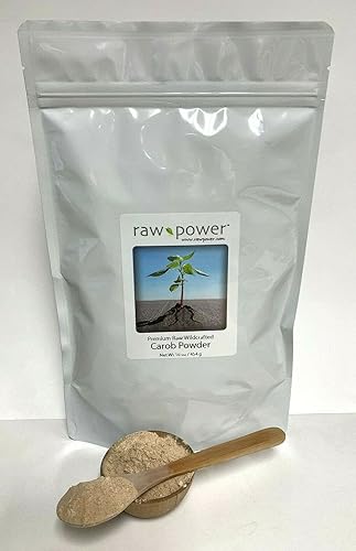 Miniatura 1 de Polvo de algarrobo de la marca Raw Power (16 onzas, 100% crudo y puro, elaborado en silvestre)