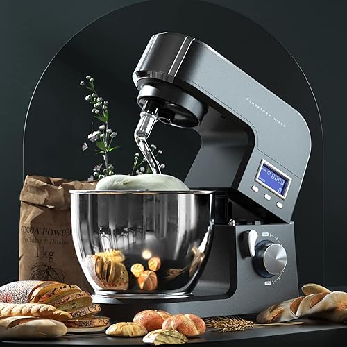 Miniatura 4 de AIFEEL - Mezclador de soporte, pantalla LCD de metal, mezclador eléctrico de alimentos de cocina con cuenco de acero inoxidable de 6.5 cuartos y