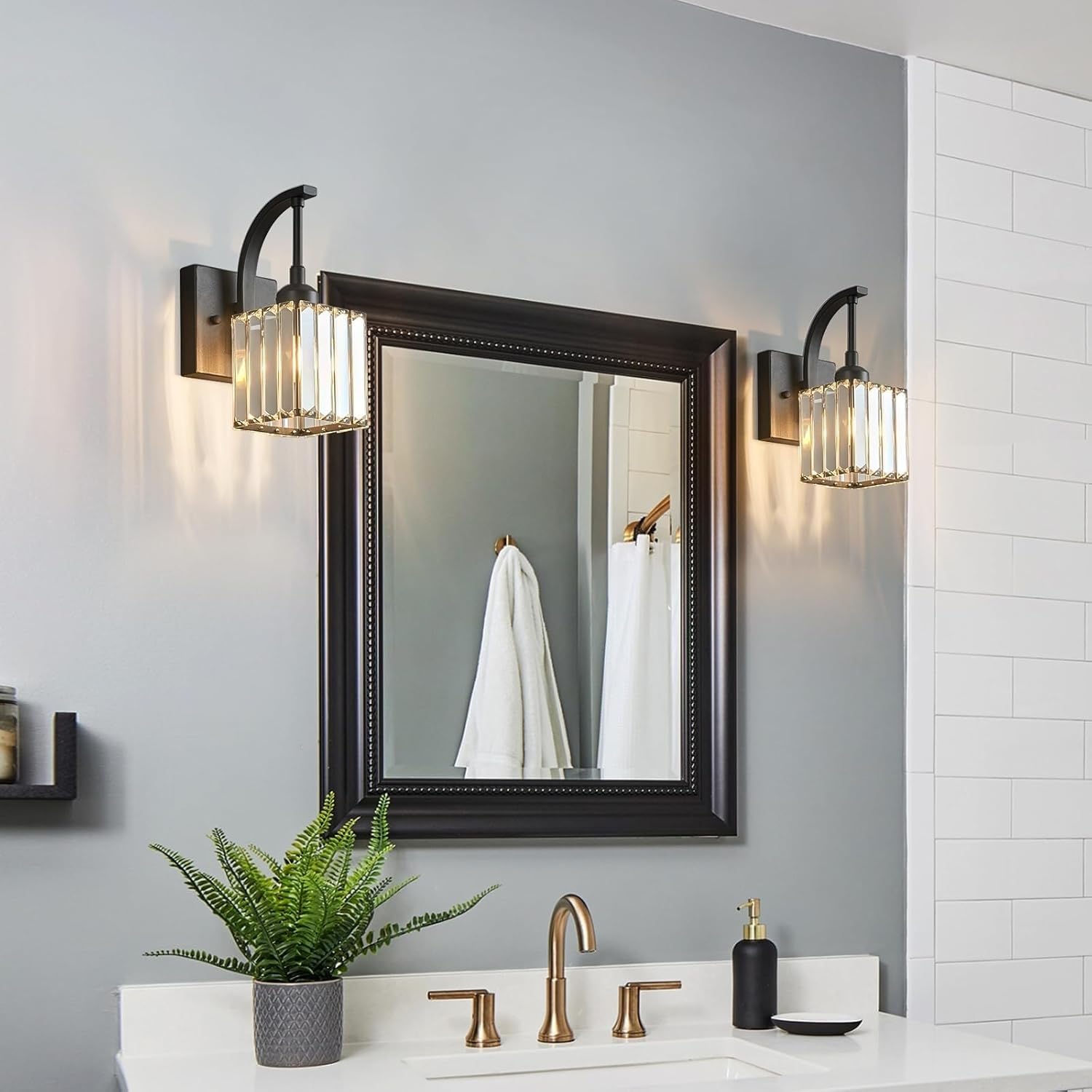 Lampada da Parete Moderna Ricaricabile in Vetro di Cristallo, Applique a Batteria, lampade Senza Fili per Bagno, Specchio, Camera da Letto, Veranda, Soggiorno