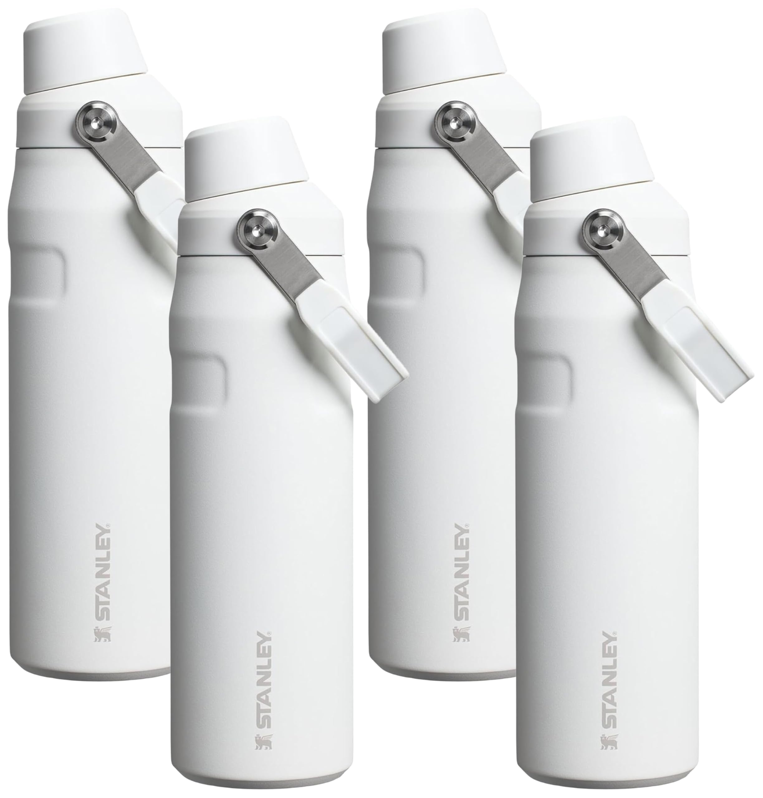 Stanley IceFlow Flip Straw 2.0 Water Bottle 24 OZ | Built-In Straw with Larger Opening | Lightweight &amp; Leak-Resistant | Insulated Stainless Steel | BPA-Free | Frost (Pack of 4)