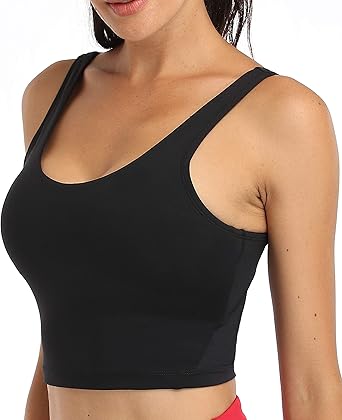 Black padded crop top Clearance