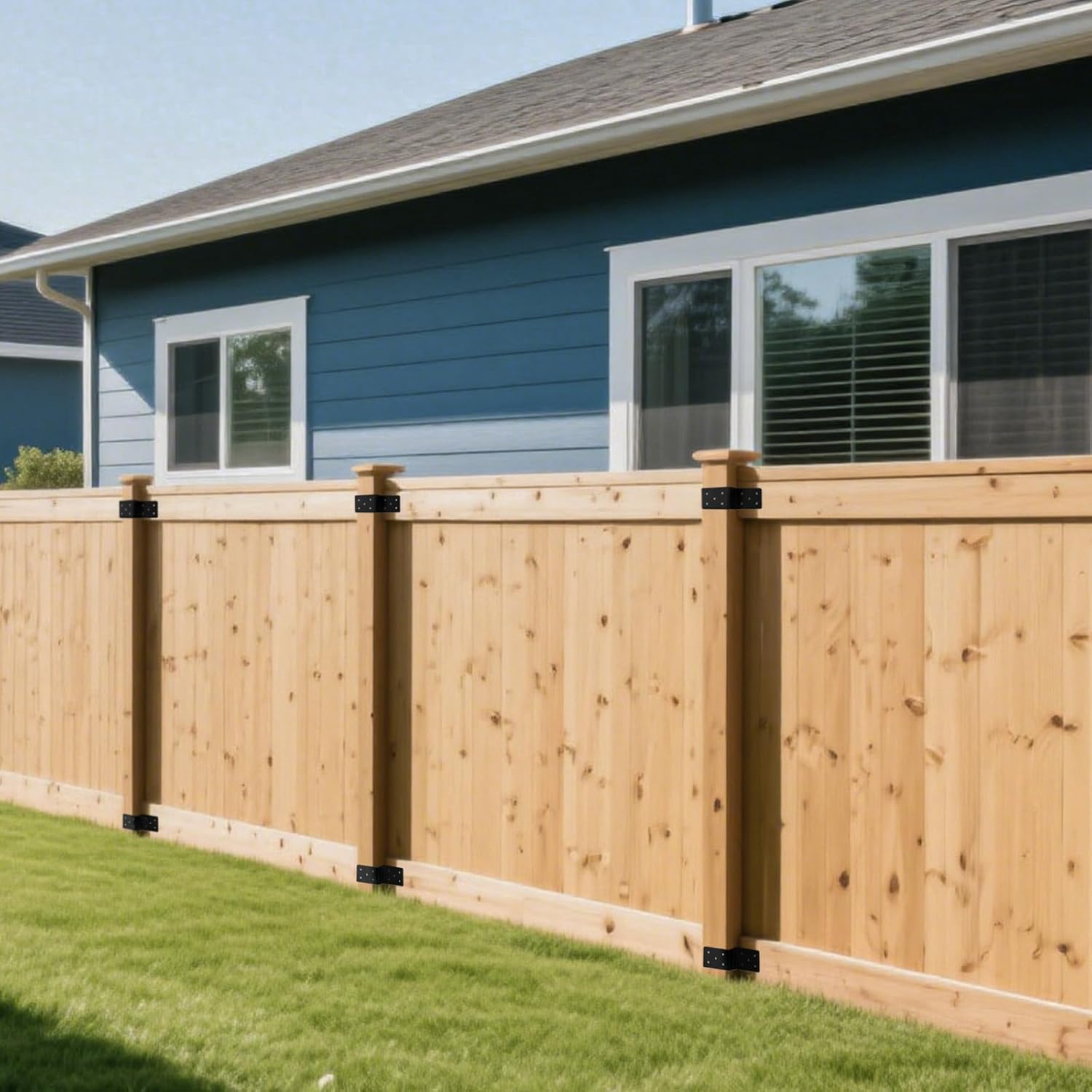 Heavy Duty Steel Z Pergola Brackets 4pcs,5"x 5" Z-Shape Connector Brackets, Post to Beam Support,Black Deck Joist Tie for Wood Projects