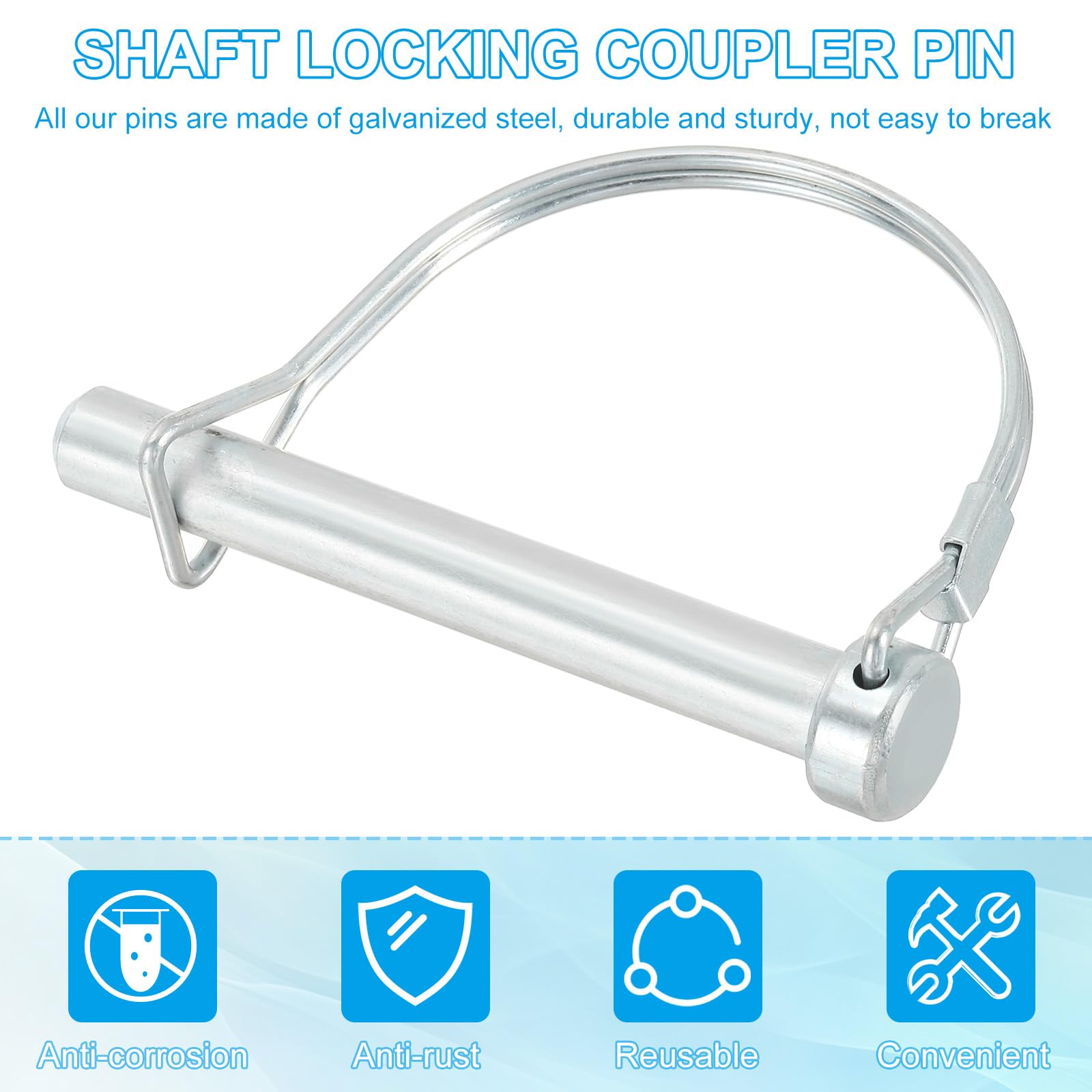 PATIKIL Trailer Coupler Pin 2/5x3-1/8x2.52"(D*L*IW) - Image 4