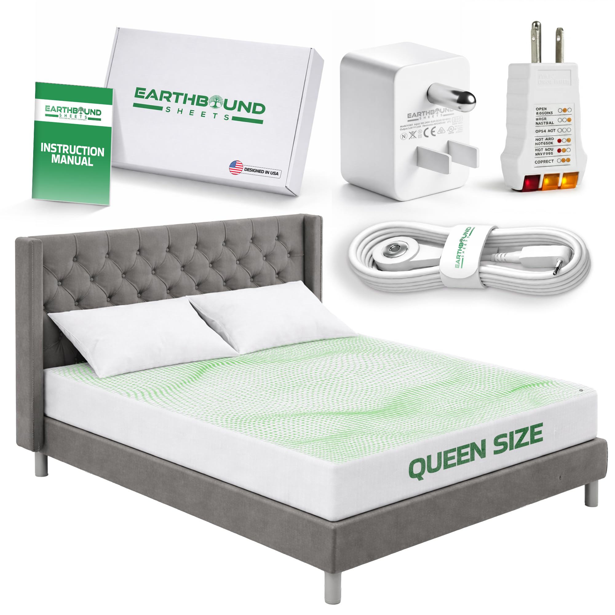 Earthbound Grounding Sheets Queen Size - Improve Sleep and Relax with Our 90 Organic Cotton 10 Pure Silver