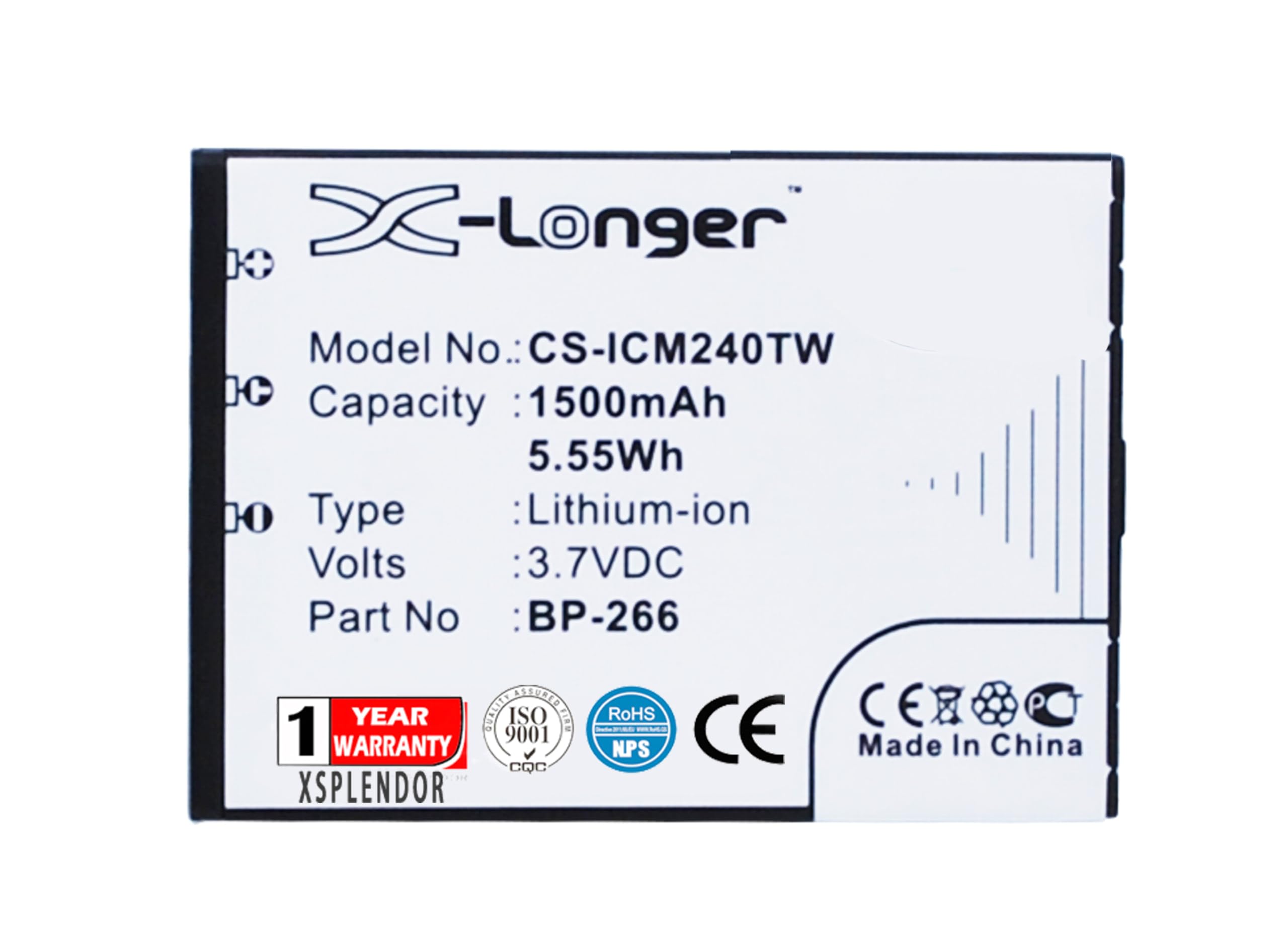 XSPLENDOR XPS Replacement Battery Compatible with ICOM IC-M23 IC-M24 PN ICOM BP-266