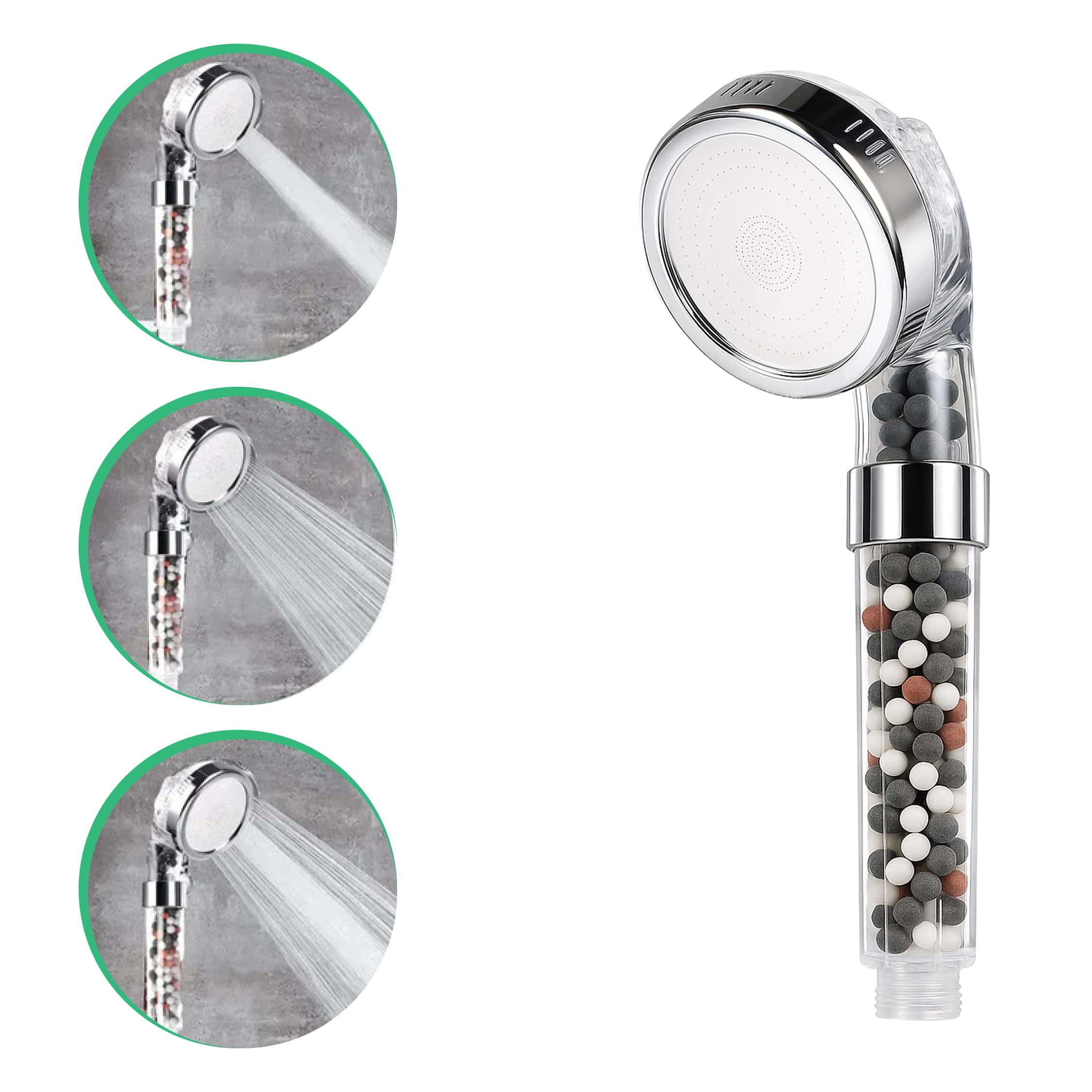 Stonestream Chrome Shower Head High Pressure By Stonestream® Original Filter Shower Head For Hard Water With 3 Spray Settings — For All Shower Types