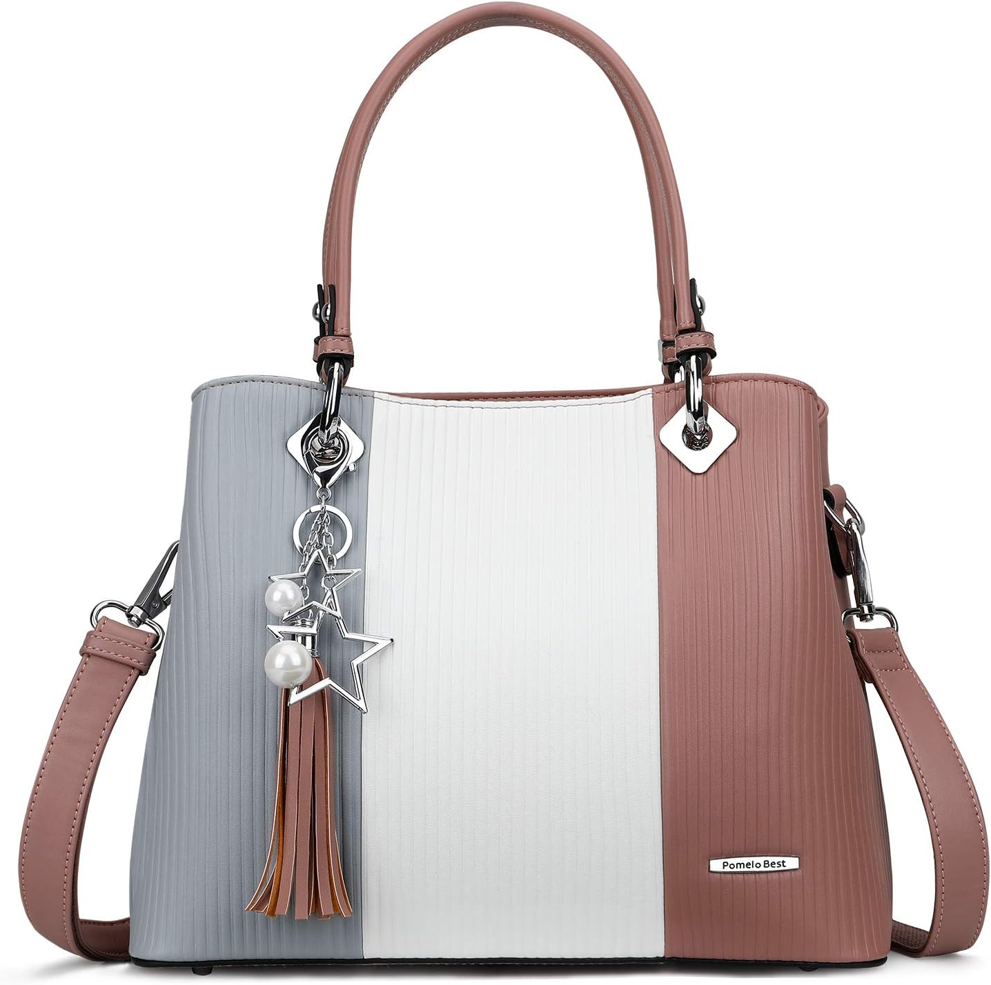 Handbags for Women with Multiple Internal Pockets in Pretty Color Combination (Extra Large - Purple)