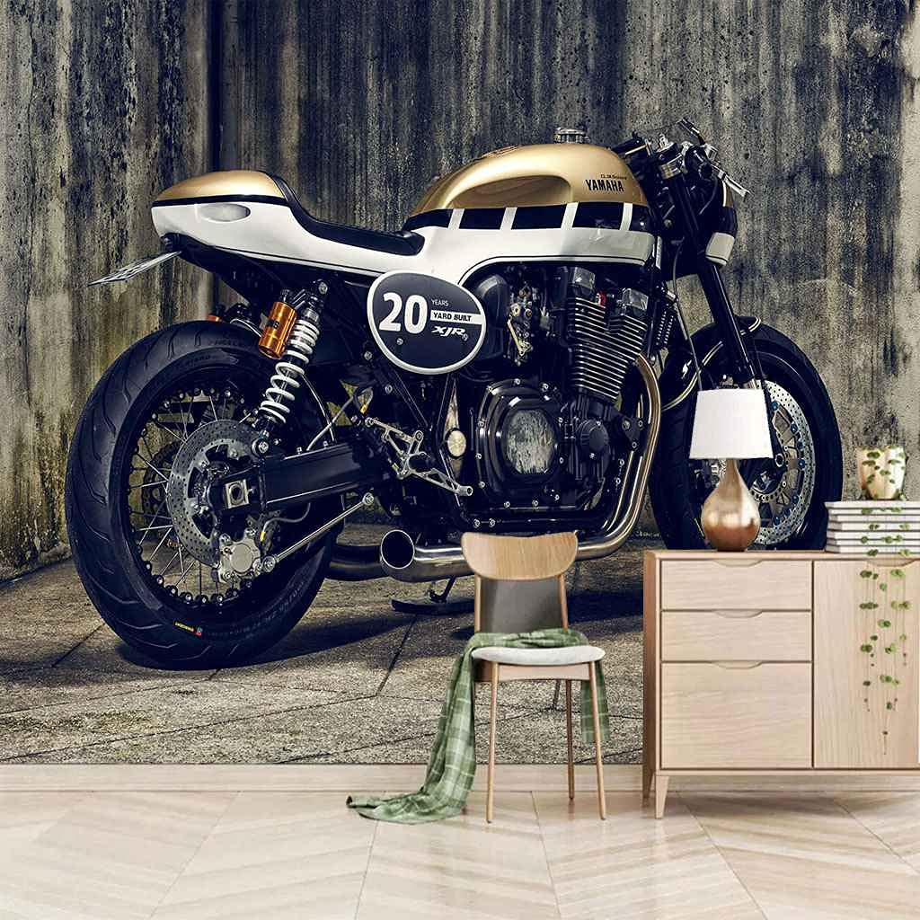 Papier Peint Canevas 3D Moto tapisserie auto-adhésive grand format 300x210 cm décor moderne salon