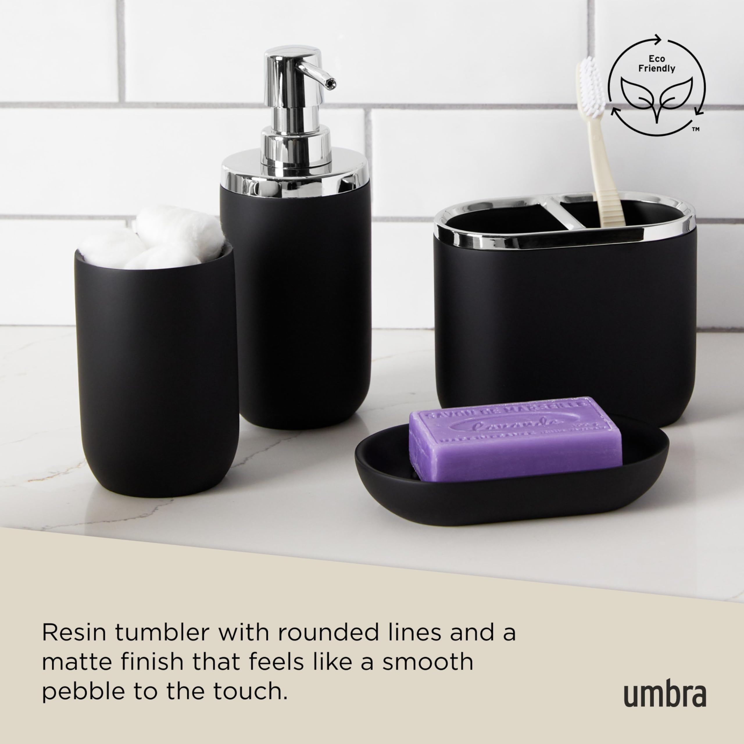 Umbra Junip Vaso para baño, Resina, Negro